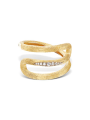 LIBERA GOLD AND DIAMONDS SPIRAL RING